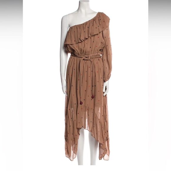 FARM Rio Beige Dots One Shoulder Dress
Size Small - Picture 7 of 10
